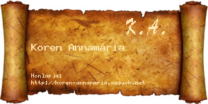 Koren Annamária névjegykártya