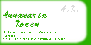 annamaria koren business card